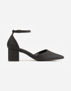 vices Pantofi stiletto Negre cu toc cu branț din piele și curea în jurul gleznei Resinita