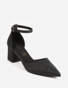 vices Pantofi stiletto Negre cu toc cu branț din piele și curea în jurul gleznei Resinita