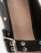 vices Pantofi stiletto Negre cu toc cui cu branț din piele curea și nituri Nalizelle