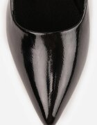 vices Pantofi stiletto Negre Lăcuite cu Branț din Piele Naturală și Cirkoni Avedvire