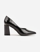 vices Pantofi stiletto Negre Lăcuite cu Toc Geometric cu Brant din piele Midvire