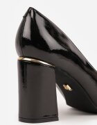 vices Pantofi stiletto Negre Lăcuite cu Toc Geometric cu Brant din piele Midvire