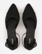 vices Pantofi stiletto Negre Structurate cu toc gros cu baretă în jurul gleznei Kallimei