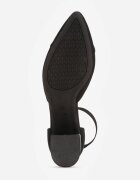 vices Pantofi stiletto Negre Structurate cu toc gros cu baretă în jurul gleznei Kallimei