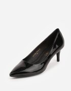vices Pantofi stiletto negri clasici cu toc cui și branț din piele Valenthea