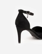 vices Pantofi Stiletto Negri cu branț din piele și baretă în jurul gleznei Lilori