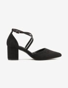 vices Pantofi stiletto Negri cu toc cu branț din piele Decorați cu barete Linnora
