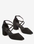 vices Pantofi stiletto Negri cu toc cu branț din piele Decorați cu barete Linnora