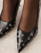 vices Pantofi stiletto Negri cu Toc Cui cu Branț din Piele și Capse Rilenna