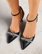 vices Pantofi stiletto Negri cu toc cui cu Fundă și Zirconii Atelissa