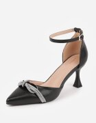 vices Pantofi stiletto Negri cu toc cui cu Fundă și Zirconii Atelissa