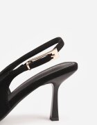 vices Pantofi stiletto negri din imitație de piele întoarsă cu călcâi descoperit și cataramă alungită Natterea
