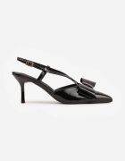 vices Pantofi stiletto negri eleganți cu fundă decorativă Adrelena