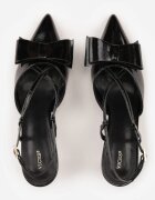 vices Pantofi stiletto negri eleganți cu fundă decorativă Adrelena