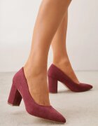 vices Pantofi tip pump clasici maro cu branț din piele Bordo