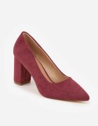 vices Pantofi tip pump clasici maro cu branț din piele Bordo