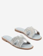 vices Papuci Albastru cu Parte Superioară Geometrică cu Zirconiu Melozia