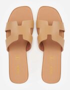 vices Papuci Bej Din Piele cu design geometric Arseria