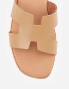 vices Papuci Bej Din Piele cu design geometric Arseria