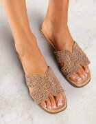 vices Papuci Bej închis Plăti Boho cu model ajurat Fararia