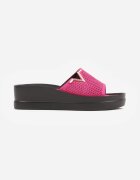 vices Papuci Fuchsia cu Ornament Metalic cu Pană cu Partea Superioară Ajurată Glesenne