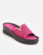 vices Papuci Fuchsia cu Ornament Metalic cu Pană cu Partea Superioară Ajurată Glesenne