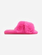 vices Papuci Fucsia cu Barete Lărgi Decorate cu Blană Selenor