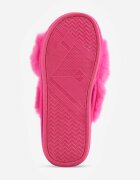 vices Papuci Fucsia cu Barete Lărgi Decorate cu Blană Selenor