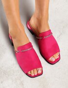 vices Papuci Fucsia Decorate cu curea cu Zirconii Tilirea
