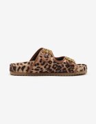 vices Papuci leopard cu decorațiune metalică și două barete Maithiana