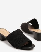 vices Papuci Negri cu toc în stil Boho Linisela