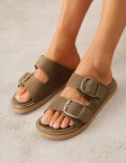 vices Papuci Verzi cu Două Barete și Catarame Metalice Kaliniassi