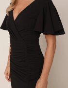 vices Rochie ajustată cu fronții modelatori și decolteu petrecut Phikena Neagră