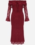 vices Rochie ajustată tip hispană din dantelă Senata Bordo