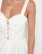 vices Rochie Albă De bumbac în stil rustic cu șnur Fenavira