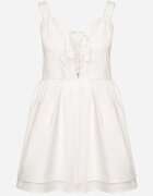 vices Rochie Albă De bumbac în stil rustic cu șnur Fenavira