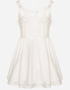 vices Rochie Albă De bumbac în stil rustic cu șnur Fenavira