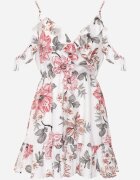 vices Rochie Albă Evazată Mini cu Volănașe Soulis