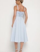 vices Rochie Albastră Cloș Tip corset Decorată Cu șiret Ralethea