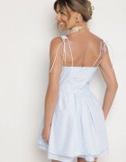 vices Rochie Albastră din Bumbac în Stil Rustic cu Legătură Fenavira