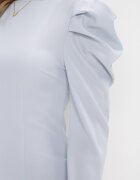 vices Rochie Albastră Taliată cu Mânecă Bufantă Omono