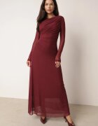 vices Rochie asortată cu croială decorată cu fronșaj Brisun Bordo