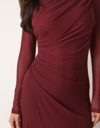 vices Rochie asortată cu croială decorată cu fronșaj Brisun Bordo