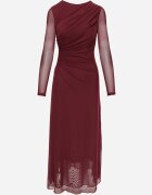 vices Rochie asortată cu croială decorată cu fronșaj Brisun Bordo