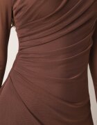 vices Rochie asortată cu croială decorată cu fronșaj Brisun Maro