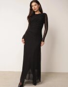 vices Rochie asortată cu croială decorată cu fronșaj Brisun Neagră