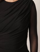 vices Rochie asortată cu croială decorată cu fronșaj Brisun Neagră