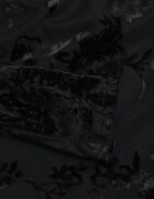 vices Rochie asortată cu tip cravată la spate și motiv floral din velur Calta Neagră