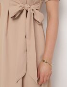 vices Rochie Bej cu croi evazat cu înnodare decorativă Ellis
