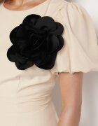 vices Rochie Bej cu croială evazată cu floare 3D detașabilă Rallarea